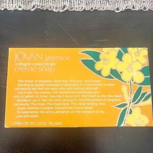 New in Box Vintage Jovan Jasmine Cologne Concentrate Creme Soap Set 3 Bars 1977